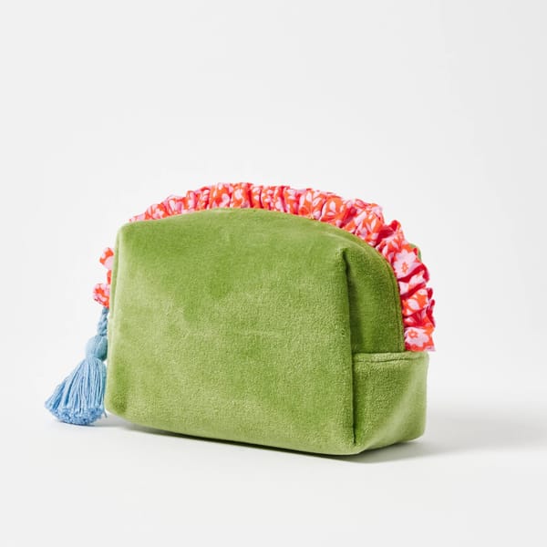 Lila Green Frill Makeup Bag