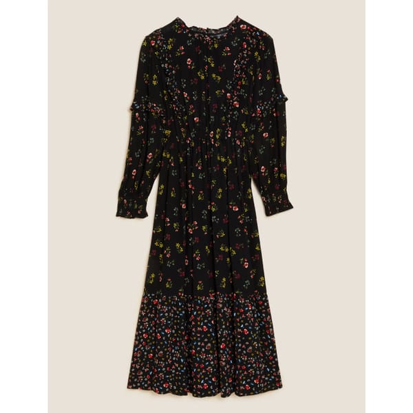 M_S M_S COLLECTION Floral Ruffle Midi Dress