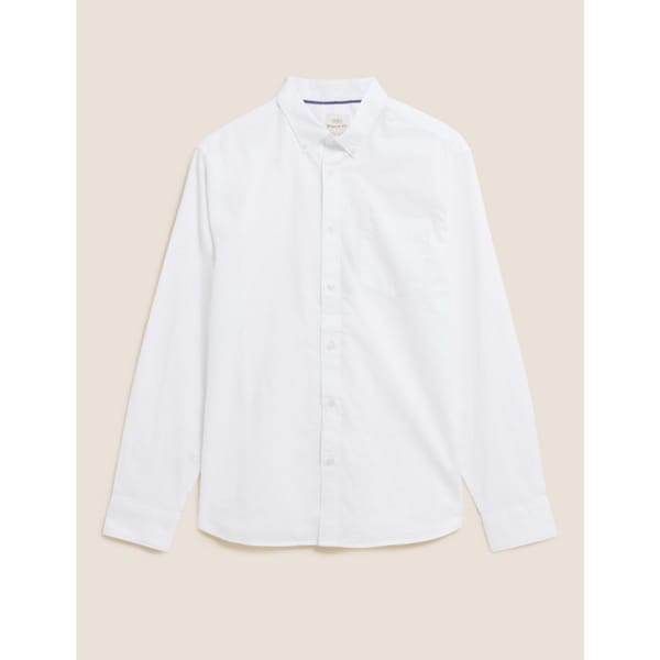 M_S mens Pure Cotton Oxford Shirt