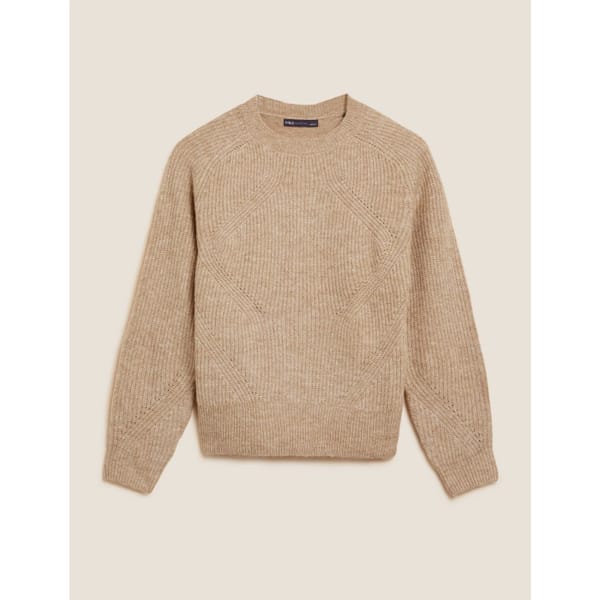 M_S Ribbed Crew Neck Relaxed Jumper
