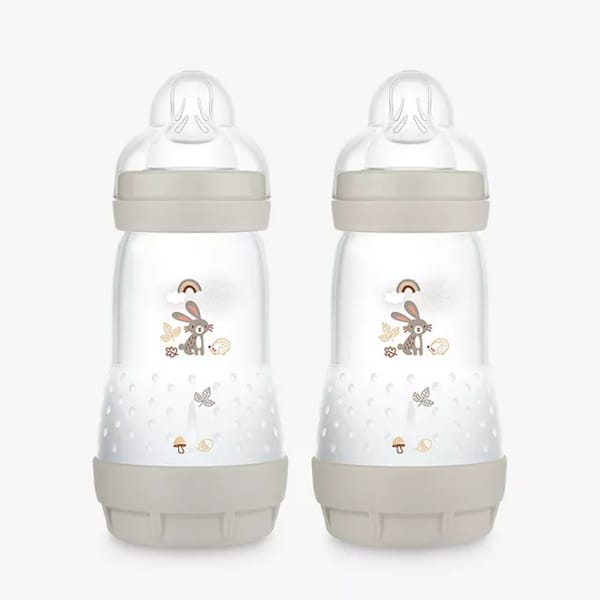MAM Easy Start Anti-Colic Baby Bottle, 260ml, Pack of 2, Grey