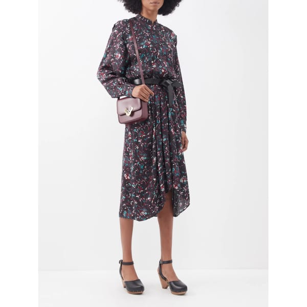 matchesfashion ISABEL MARANT ÉTOILE Okleya gathered floral-print jacquard dress