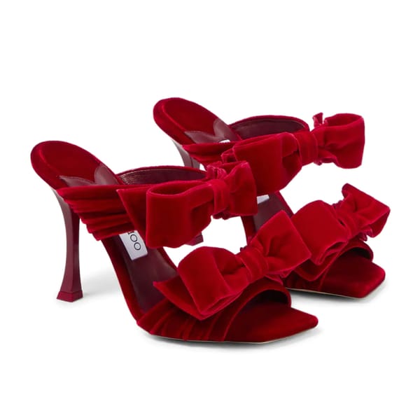 Flaca 100 Velvet Bow Mules