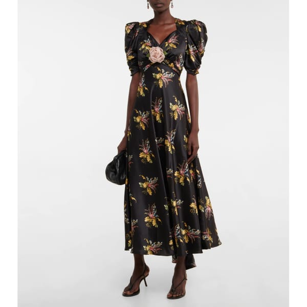 RODARTE Floral silk satin maxi dress