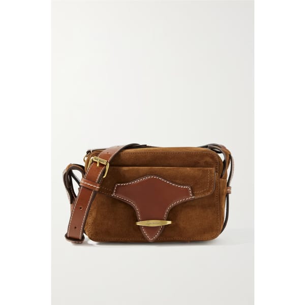 netaporter ISABEL MARANT Wasy leather-trimmed suede shoulder bag-02 1