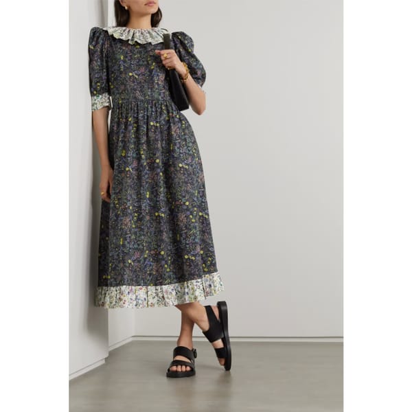 netaporter O PIONEERS Claudette ruffled floral-print cotton midi dress-02