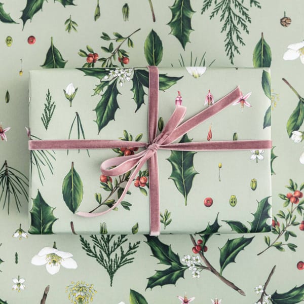 notonthehighstreet - catheron leweis - Luxury Botanical Christmas Wrapping Paper, Green Berry