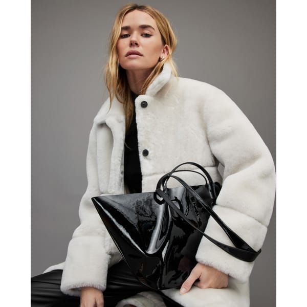 Odette East West Leather Tote Bag