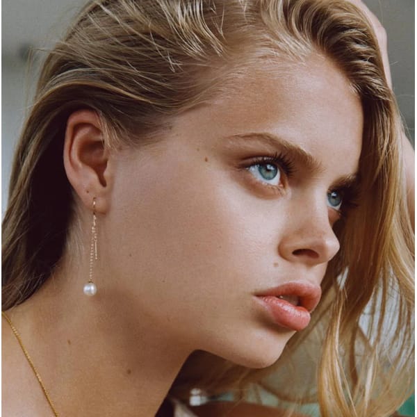 OH SO FINE DROP PEARL EARRING 18CT