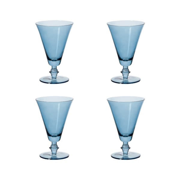 oka Set Of Four Small Elne Champagne Flutes - Sapphire