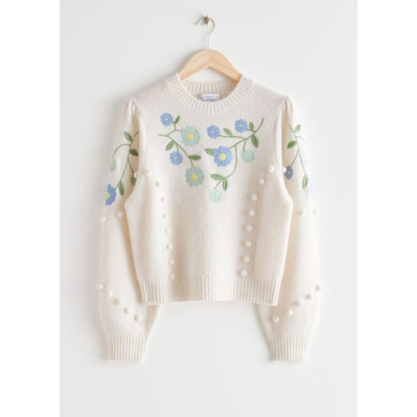 _ other stories Floral Embroidery Knit Sweater