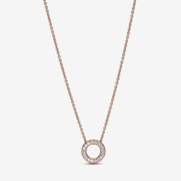 Pandora Logo Pavé Circle Collier Necklace