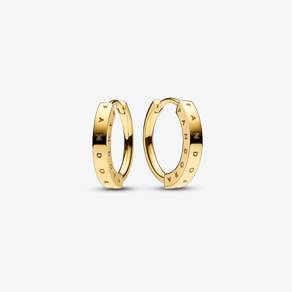 Pandora Signature I-D Hoop Earrings (1)