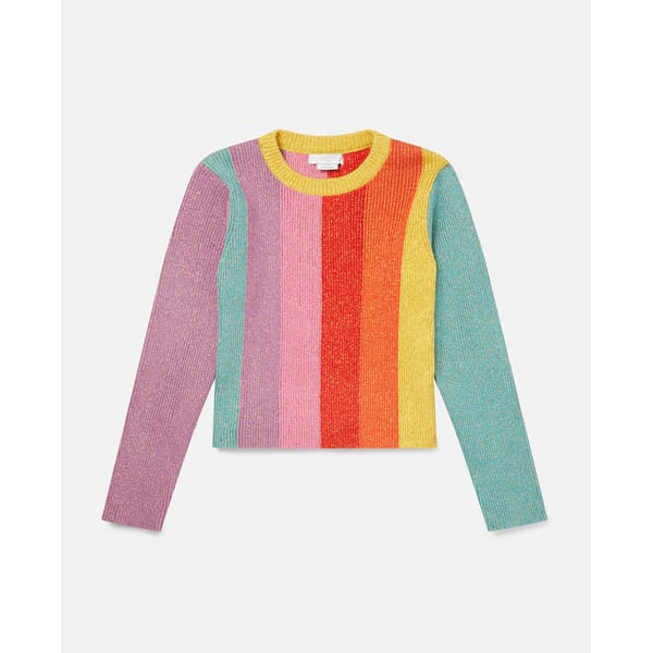 Rainbow Striped Glitter Knit Jumper