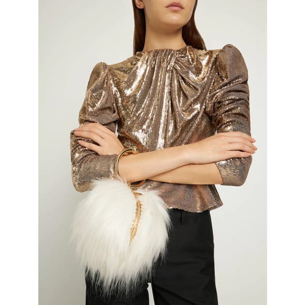 ROSANTICA CORTINA FAUX FUR TOP HANDLE BAG