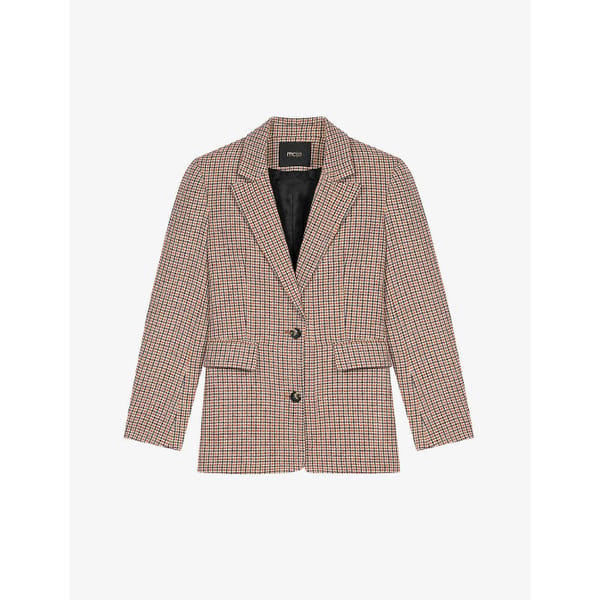 selfridges MAJE Vaisa houndstooth woven blazer