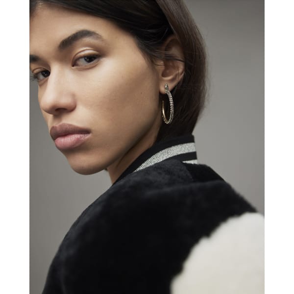 Seren Pave Gold-Tone Hoop Earrings