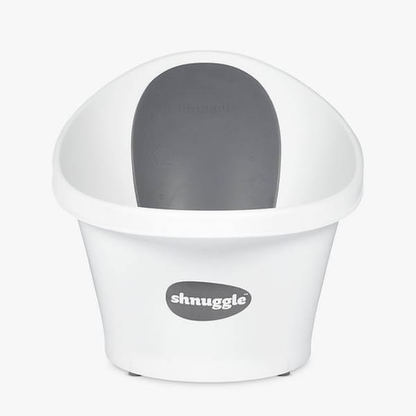 Shnuggle Baby Bath With Plug, Grey_White