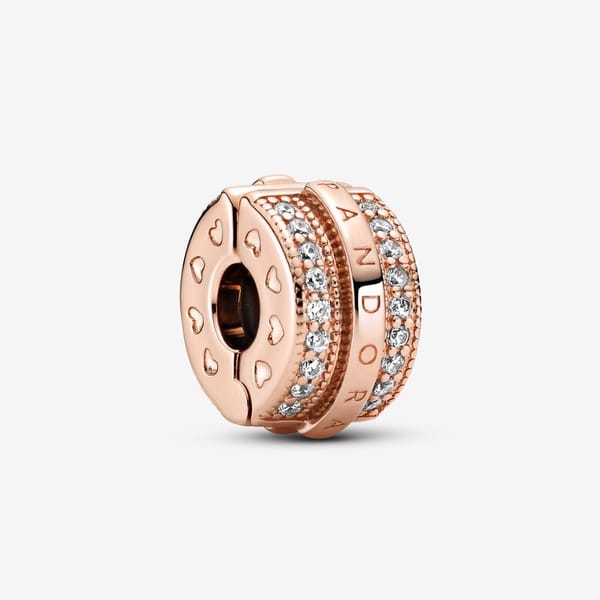 Sparkling Pavé Lines & Logo Clip Charm