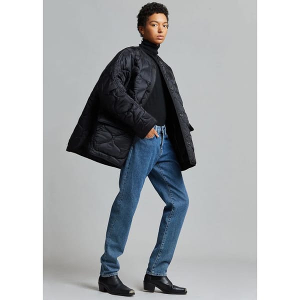 the frankie shop TEDDY QUILTED JACKET - BLACK