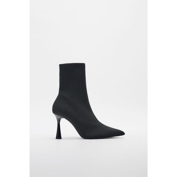 zara FABRIC HIGH-HEEL ANKLE BOOTS