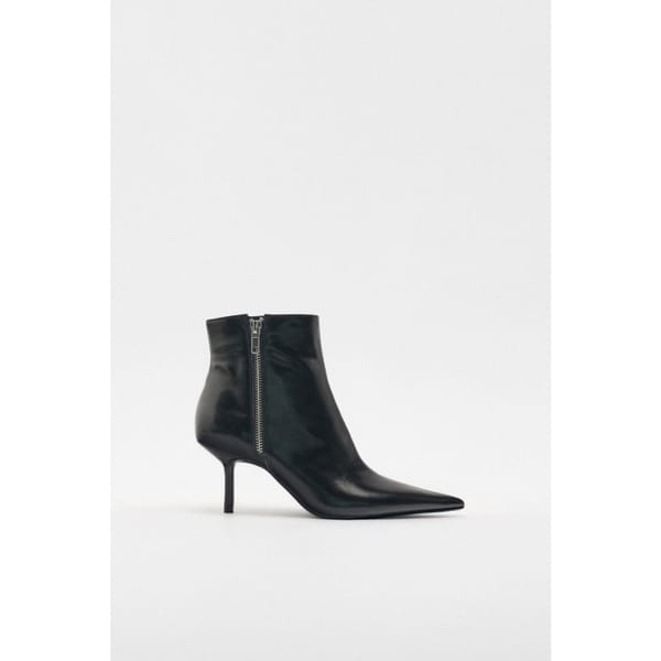zara MID-HEEL ANKLE BOOTS WITH ZIP