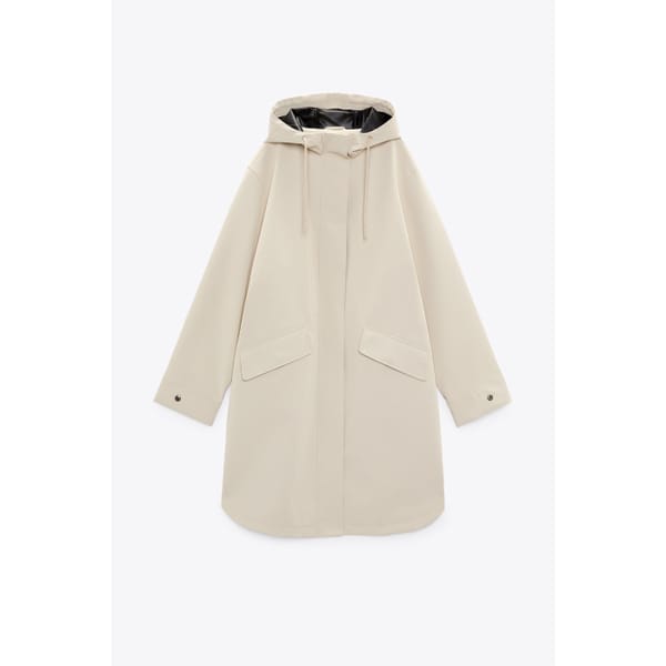 zara WATER AND WIND PROTECTION RUBBERISED RAINCOAT