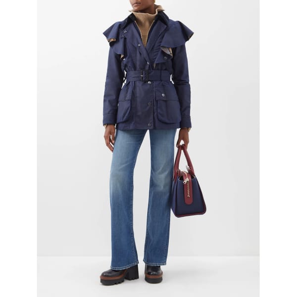 CHLOÉ X Barbour corduroy-trimmed waxed-cotton jacket £1,595