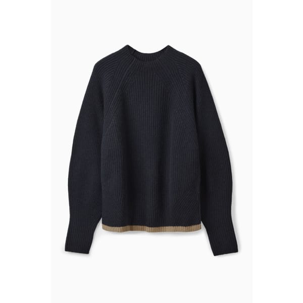 cos PURE CASHMERE RIBBED-KNIT JUMPER