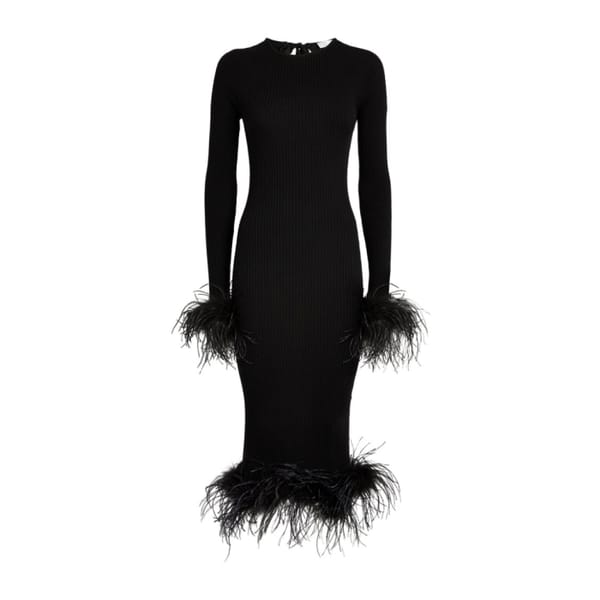 harrods GIUSEPPE DI MORABITO Feather-Trimmed Midi Dress £815