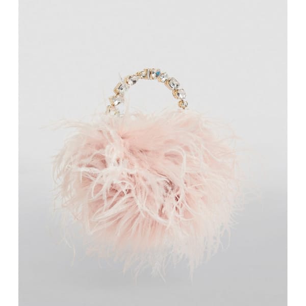 L_ALINGI Crystal-Embellished Feather Clutch Bag £630