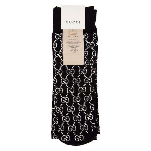 GUCCI GG black crystal-embellished tights