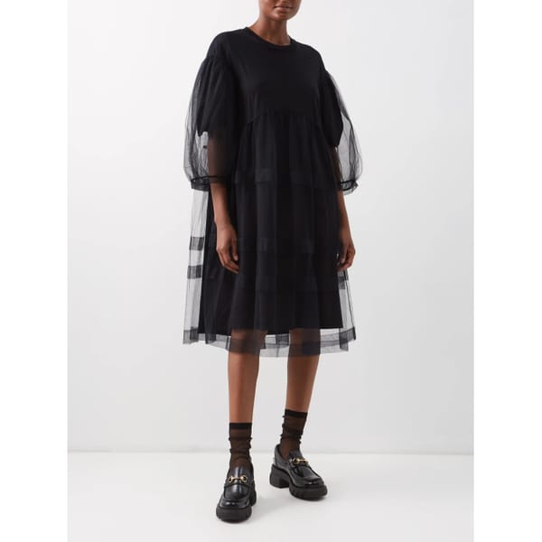 matchesfashion SIMONE ROCHA Tulle-layered cotton dress