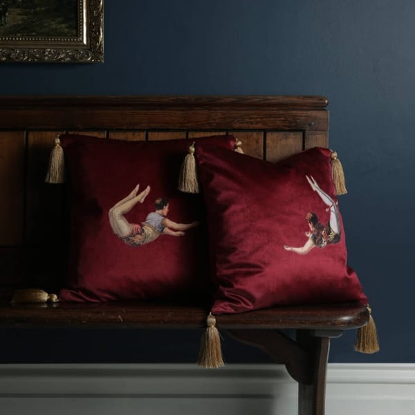 Trapeze Boy Velvet Cushion Melody Rose