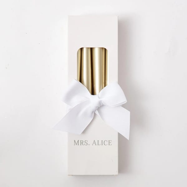 White Gold Candles - Set Of 8 New Year's Eve