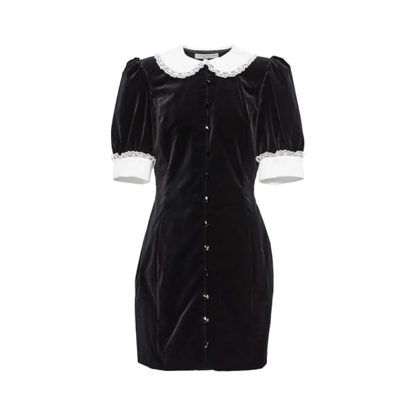 mytheresa ALESSANDRA RICH Lace-trimmed velvet minidress