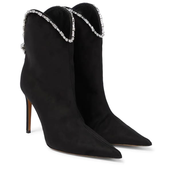 Crystal-trimmed suede ankle boots Alexandre Vauthier