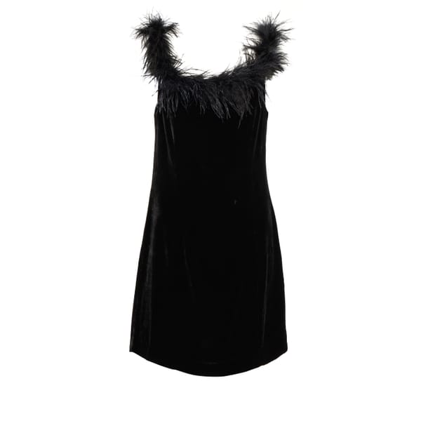 rixo NEW SEASON RIXO Lena feather-trimmed velvet minidress