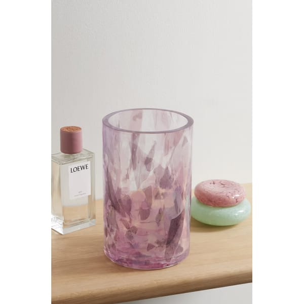 netaporter STORIES OF ITALY Watercolor Ruby tall Murano glass vase
