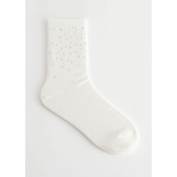 & other stories Rhinestone Embellished Socks in cream