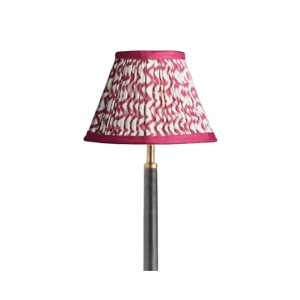 pooky 20cm empire lampshade in crimson chevrons with crimson tape