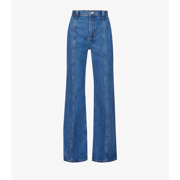 selfridges REFORMATION Leah wide-leg mid-rise organic denim-blend jeans