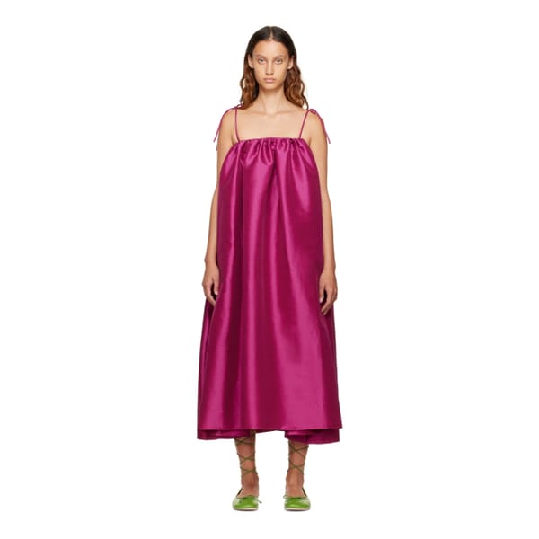 ssense 0 KIKA VARGAS Purple Luida Midi Dress