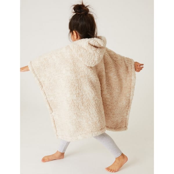 Teddy Fleece Kids_ Hooded Blanket
