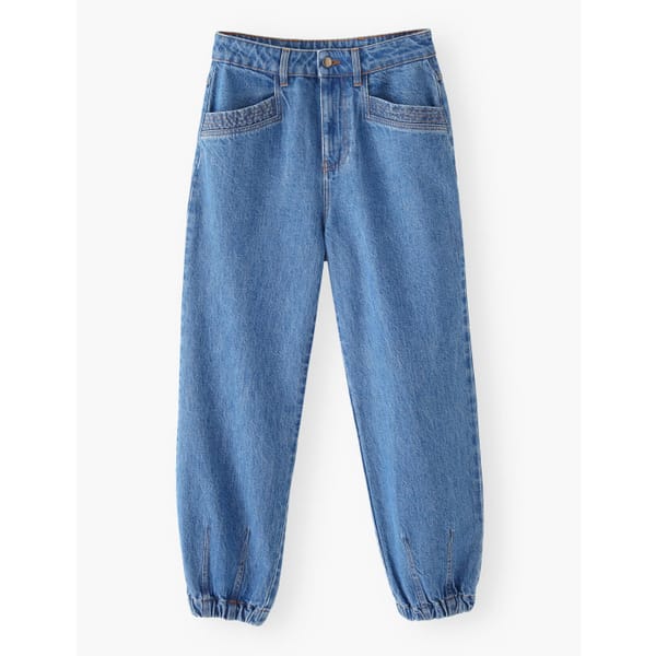 wrap london Gathered-cuff jeans Denim-02