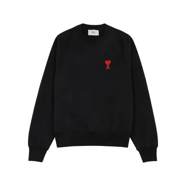AMI PARIS Logo-embroidered stretch-cotton sweatshirt