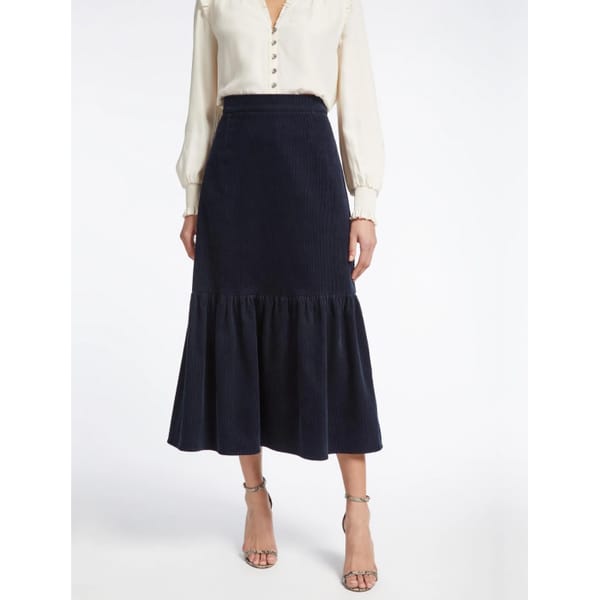 CEFINN Daphne Corduroy Maxi Skirt - Navy - corduroy