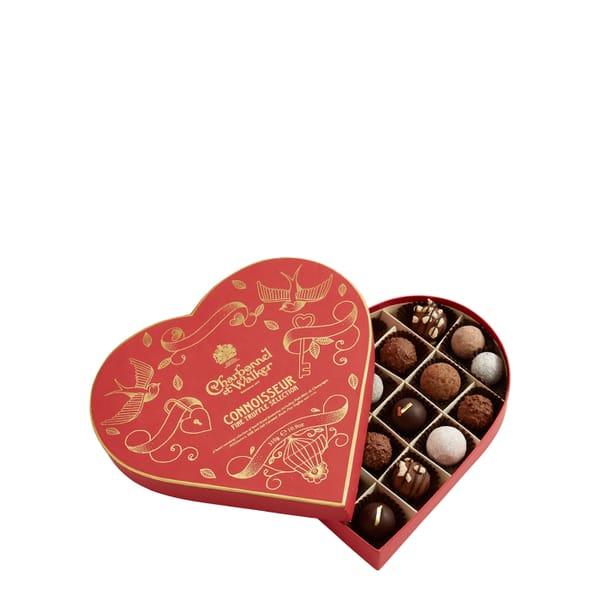 CHARBONNEL ET WALKER Connoisseur Fine Chocolate Truffle Selection Heart Box