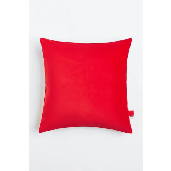 cotton velvet cushion cover in bright red