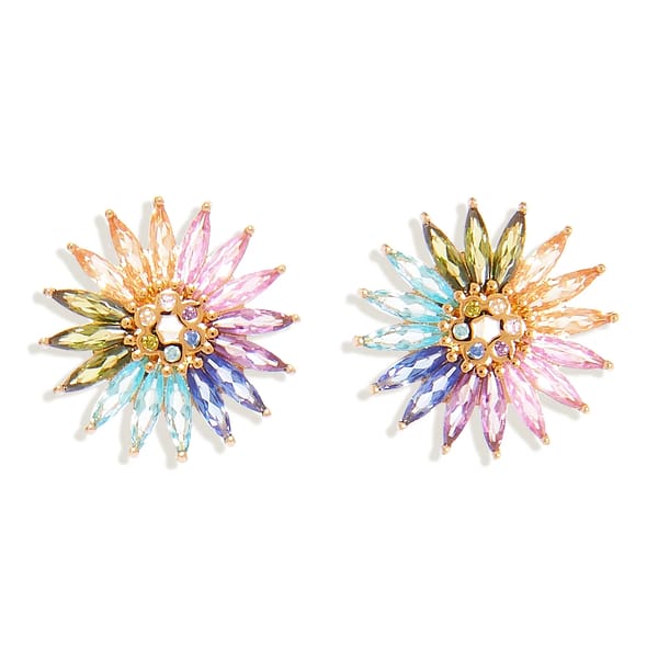 CRYSTAL MADELINE STUD EARRINGS MULTI